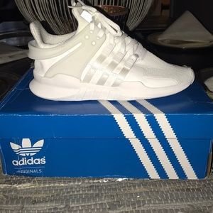 SIZE 5.5 Boys EQT Adidas White Sneakers